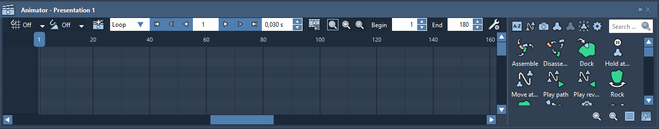 The animator with an empty presentation