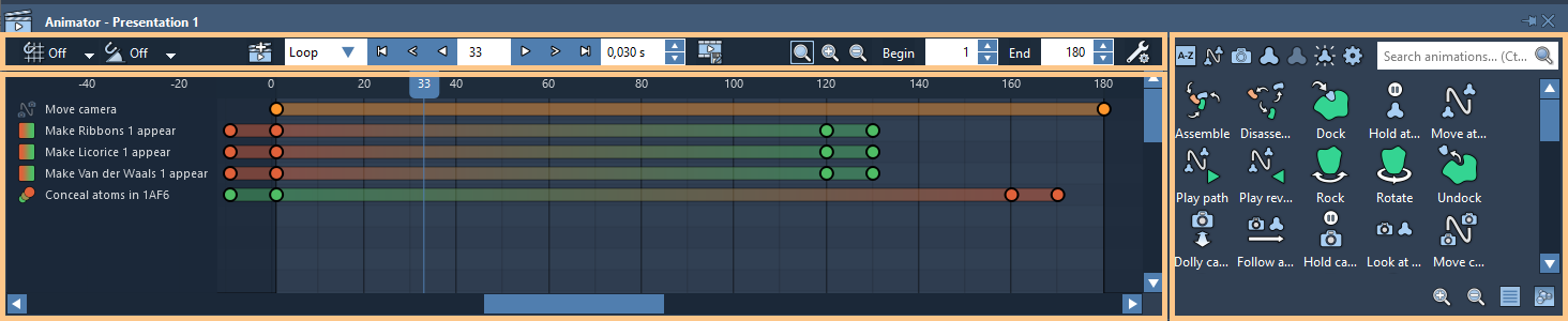 The Animator with an opened presentation