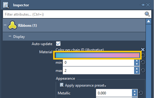 Change color palette in the Inspector