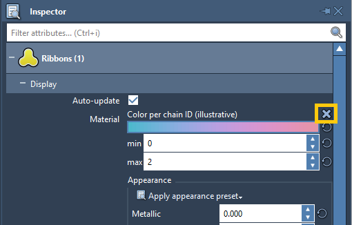 Reset color scheme in the Inspector