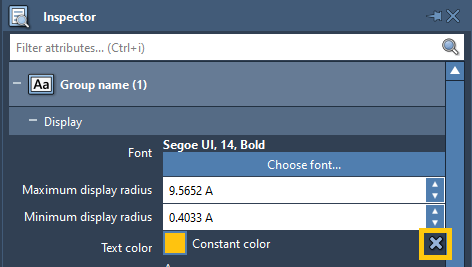 Reset color in Inspector
