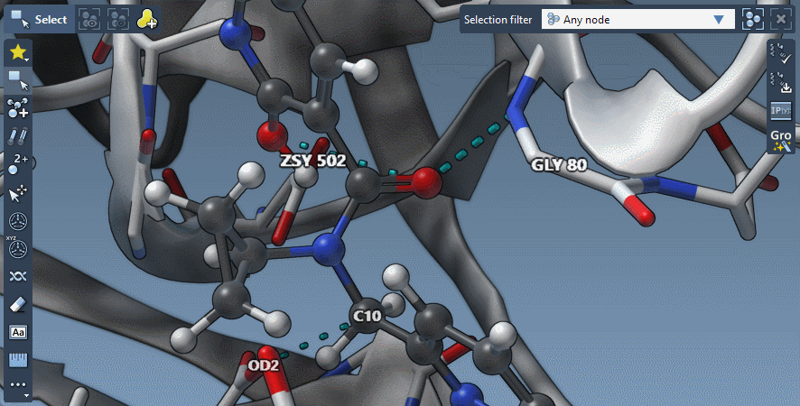 Move a label with the Displace editor