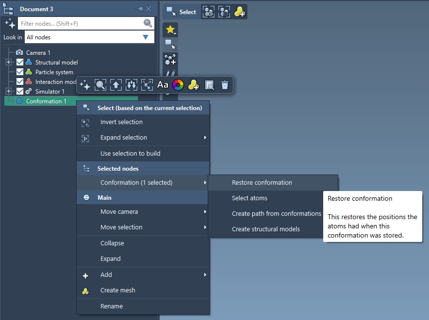 Restore a conformation