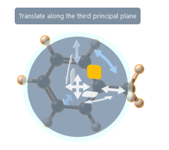 The plane translation widget (highlighted in yellow) of the local move editor