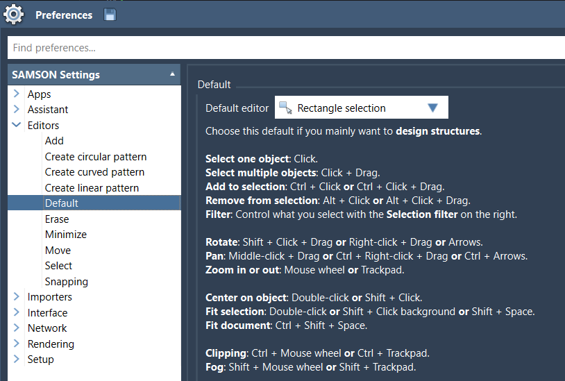 Preferences - Default editor