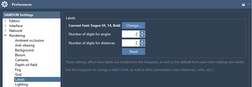 The labels preferences