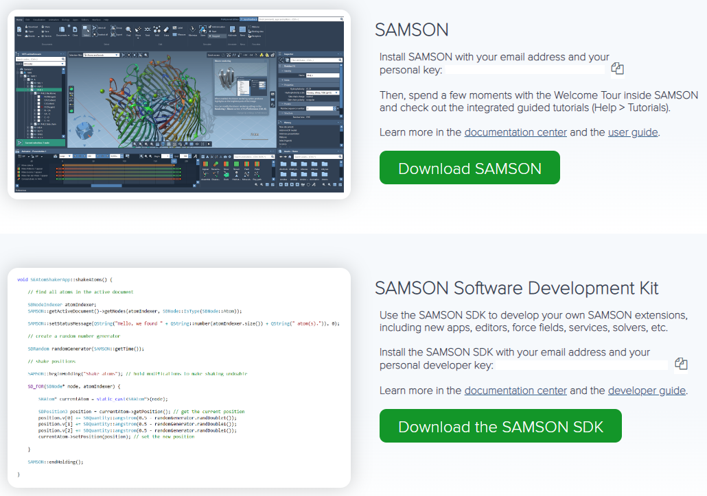 SAMSON is downloaded from SAMSON Connect