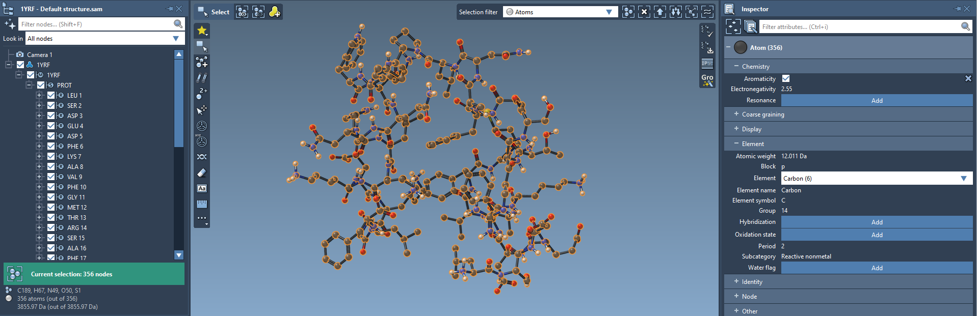 The selection filter: Atoms