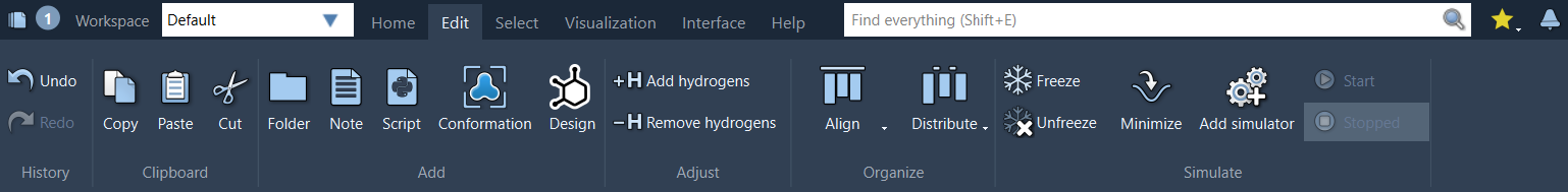 Edit menu