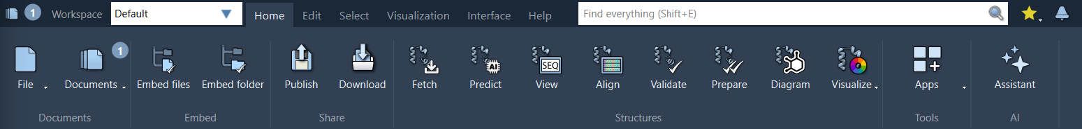 The Home menu