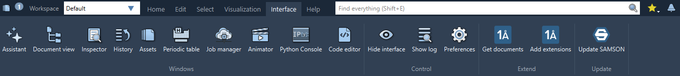 The Interface menu