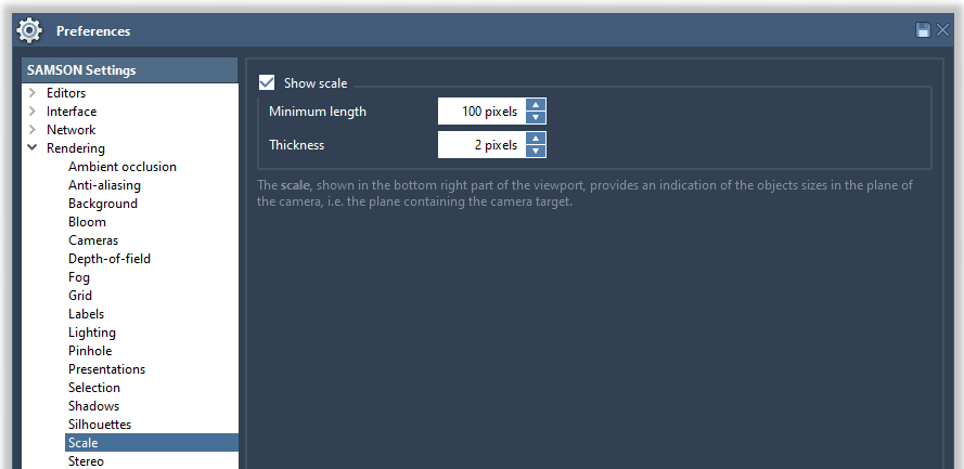 The scale settings
