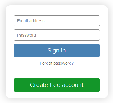 The Sign in page