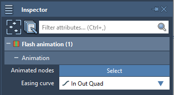 Easing curve options in the Inspector