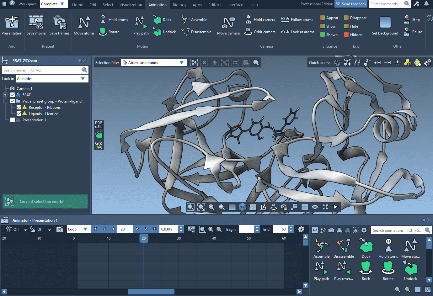 Example: the Hide animation