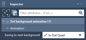 The Set background animation options in the Inspector