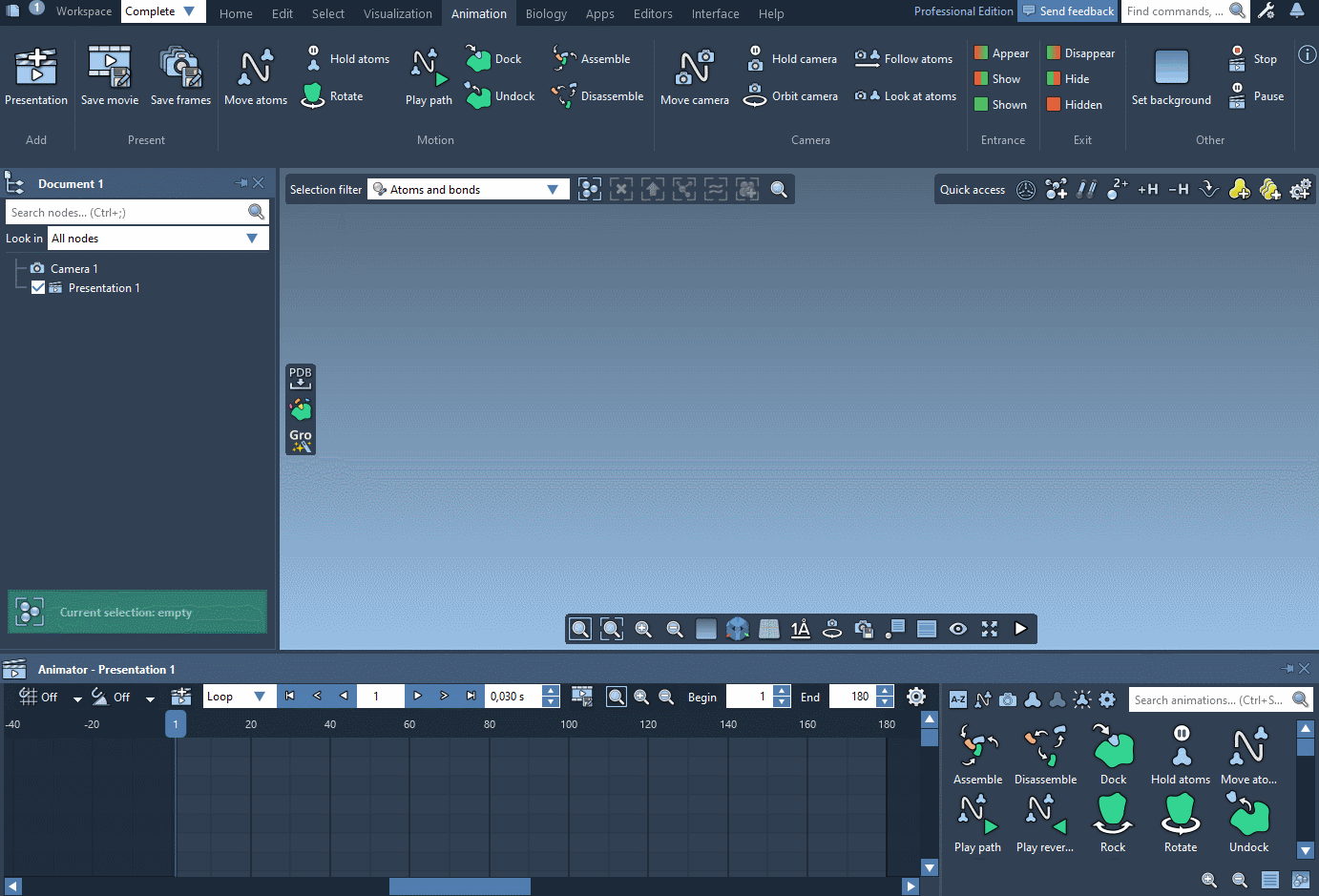 Example: the Set background animation