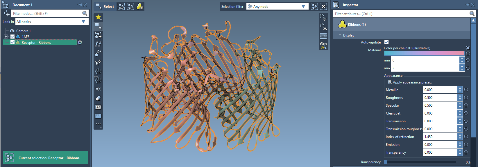 Materials in the Inspector