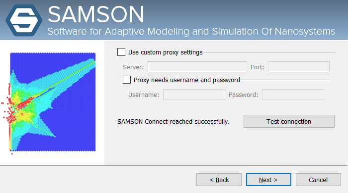 Enter proxy parameters if necessary
