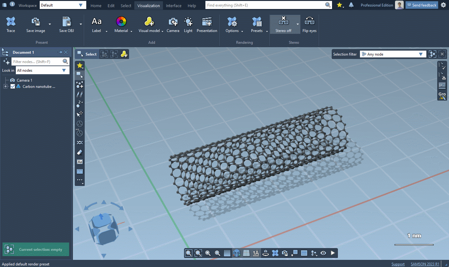 The Visualization menu: a usage example