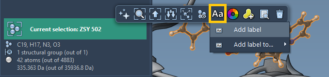 Add labels via the context toolbar
