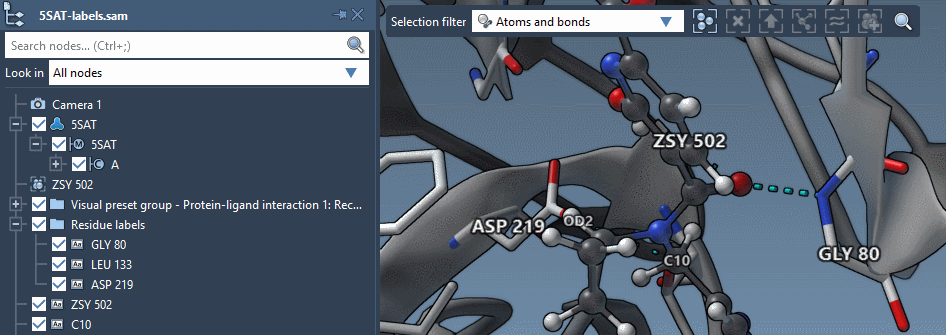 Hide/show labels using the Document view