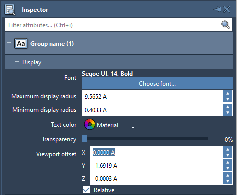 Move a label by changing its viewport offset in the Inspector