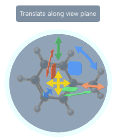 The central translation widget (highlighted in yellow) of the global move editor