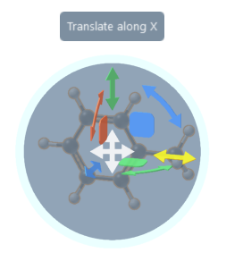 The axis translation widget (highlighted in yellow) of the global move editor