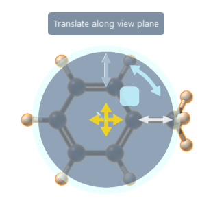 The central translation widget (highlighted in yellow) of the local move editor