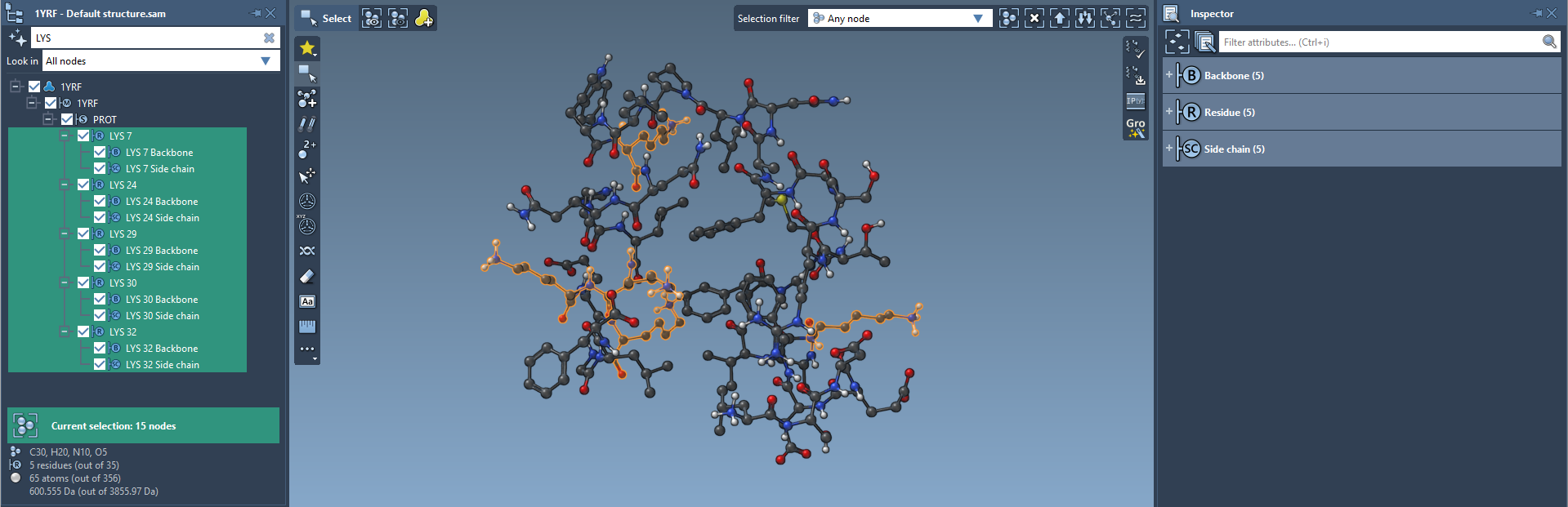 Selecting nodes using a name string filter