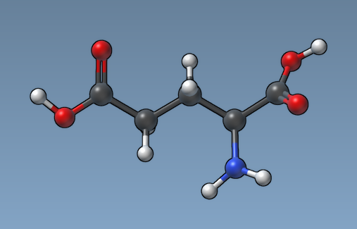 A molecule with atom sizes proportional to van der Waals radii