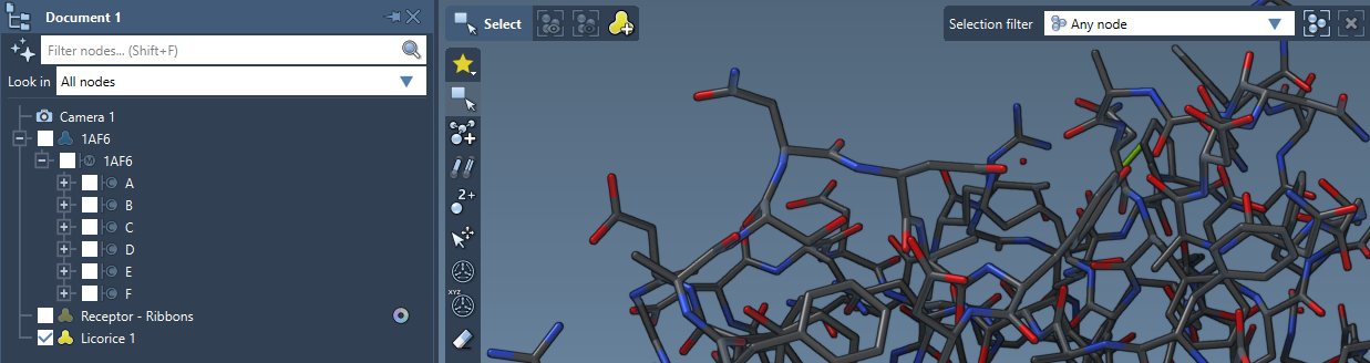 Several licorice visual models